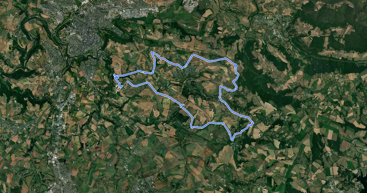 Маршрут Circuit 2 Les 2 Églises на спутниковом снимке