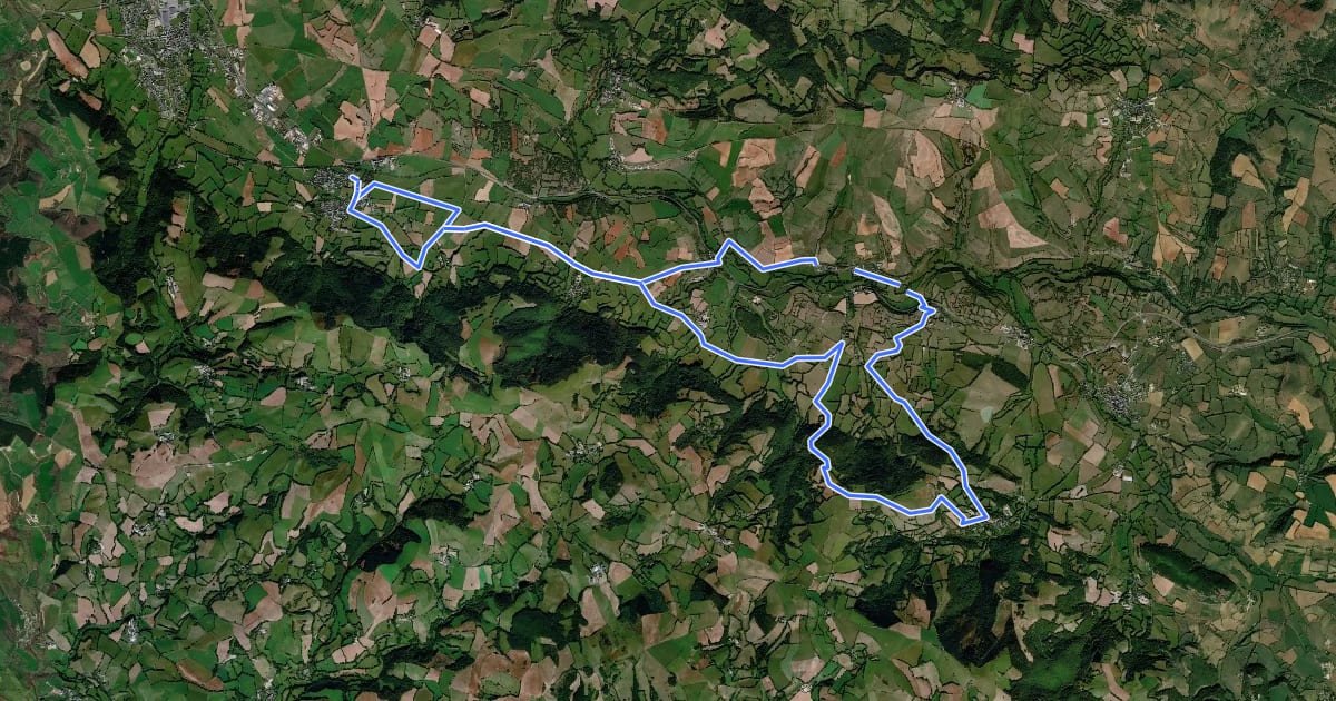 Маршрут Circuit 3 Contreforts du Lévézou на спутниковом снимке