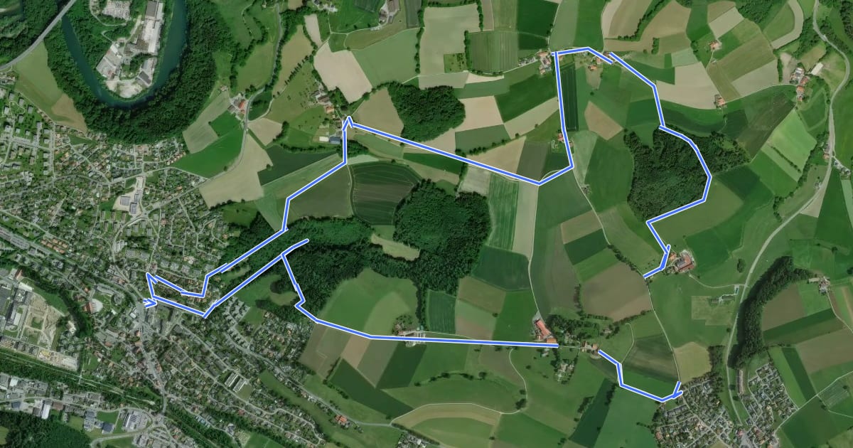 Маршрут Circuit 3 Marly - Villars-sur-Marly - Pierrafortscha на спутниковом снимке