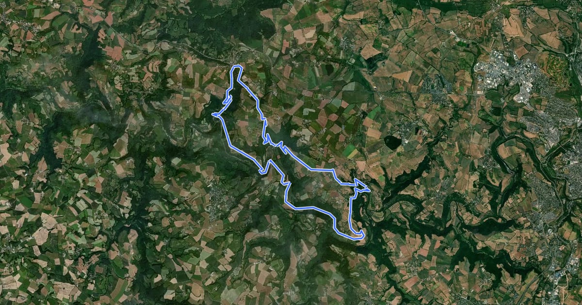 Маршрут Circuit 7 Vallée de l'Aveyron на спутниковом снимке