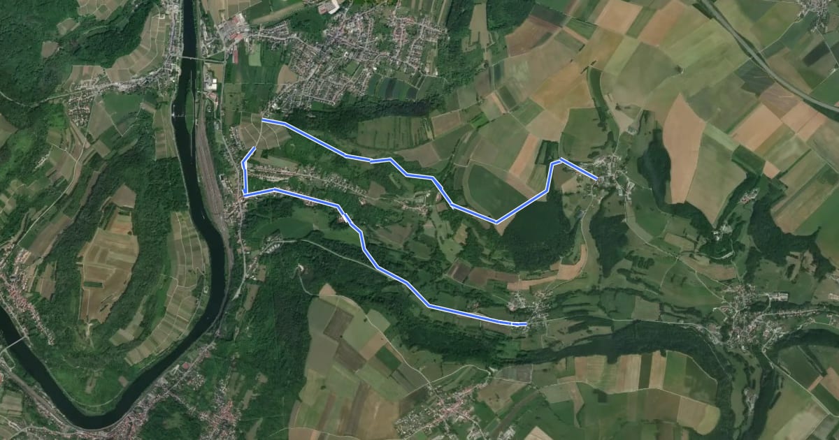 Маршрут Circuit Apach-Waldwisse на спутниковом снимке