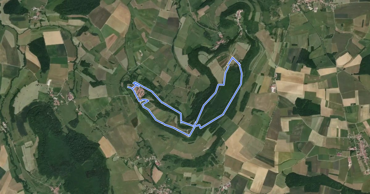Маршрут Circuit Barrès - Brunehaut на спутниковом снимке