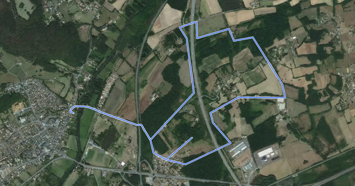 Маршрут Circuit Bleu на спутниковом снимке