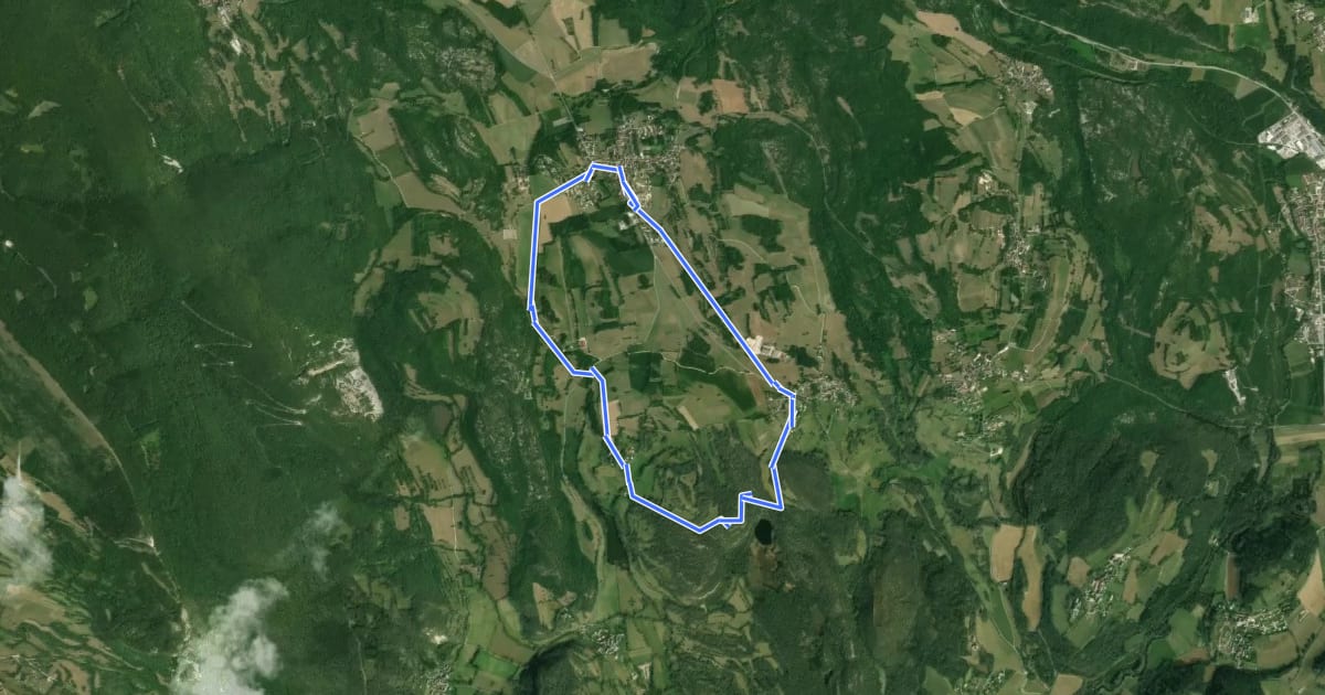 Маршрут Circuit bleu 7 km de Contrevoz на спутниковом снимке
