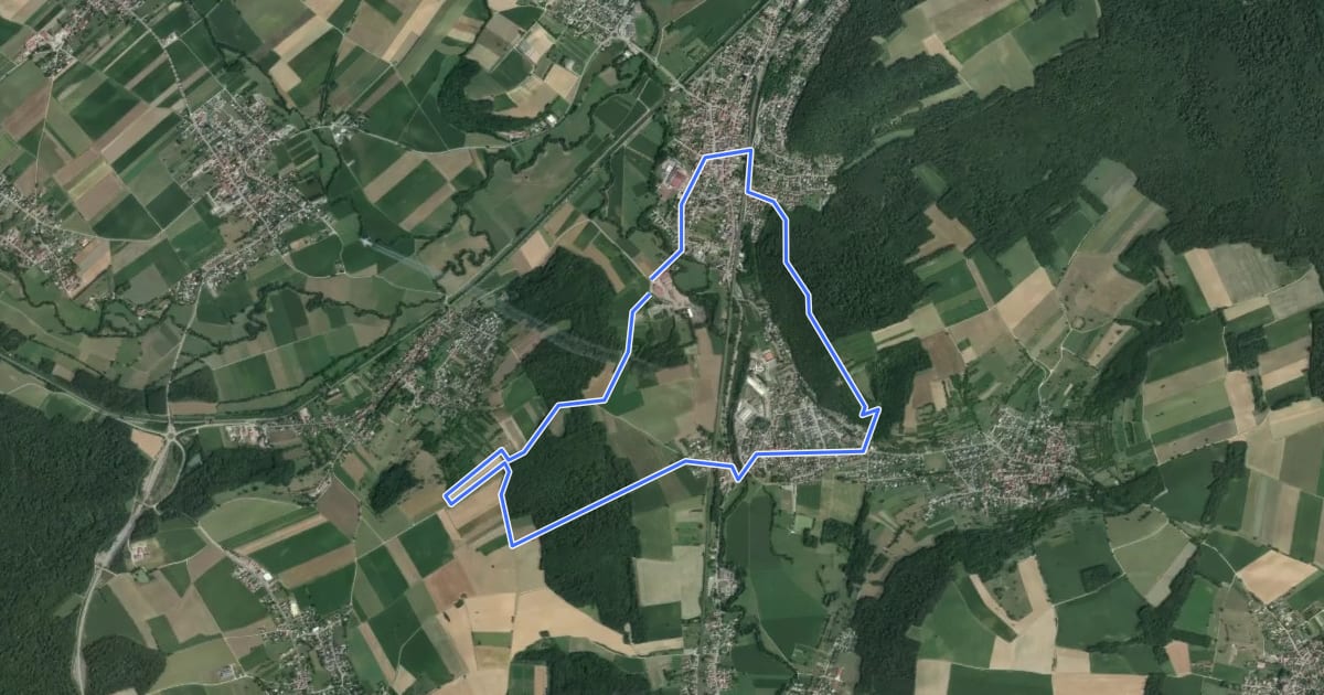 Маршрут Circuit Clochers et buis - Illfurth на спутниковом снимке