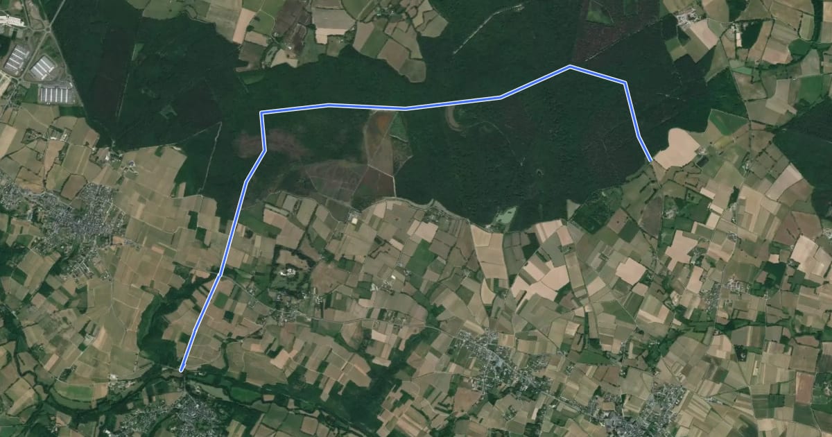 Маршрут Circuit Coteaux et Forêt de Beaulieu на спутниковом снимке
