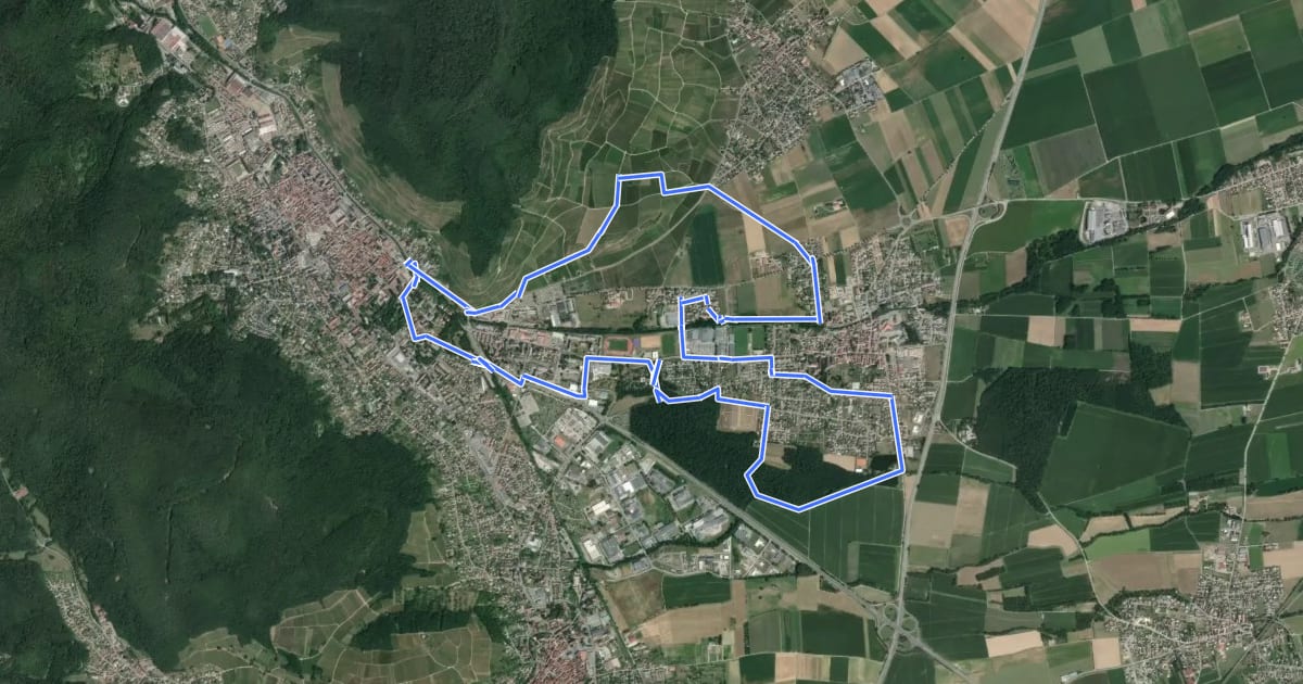Маршрут Circuit d'Issenheim на спутниковом снимке