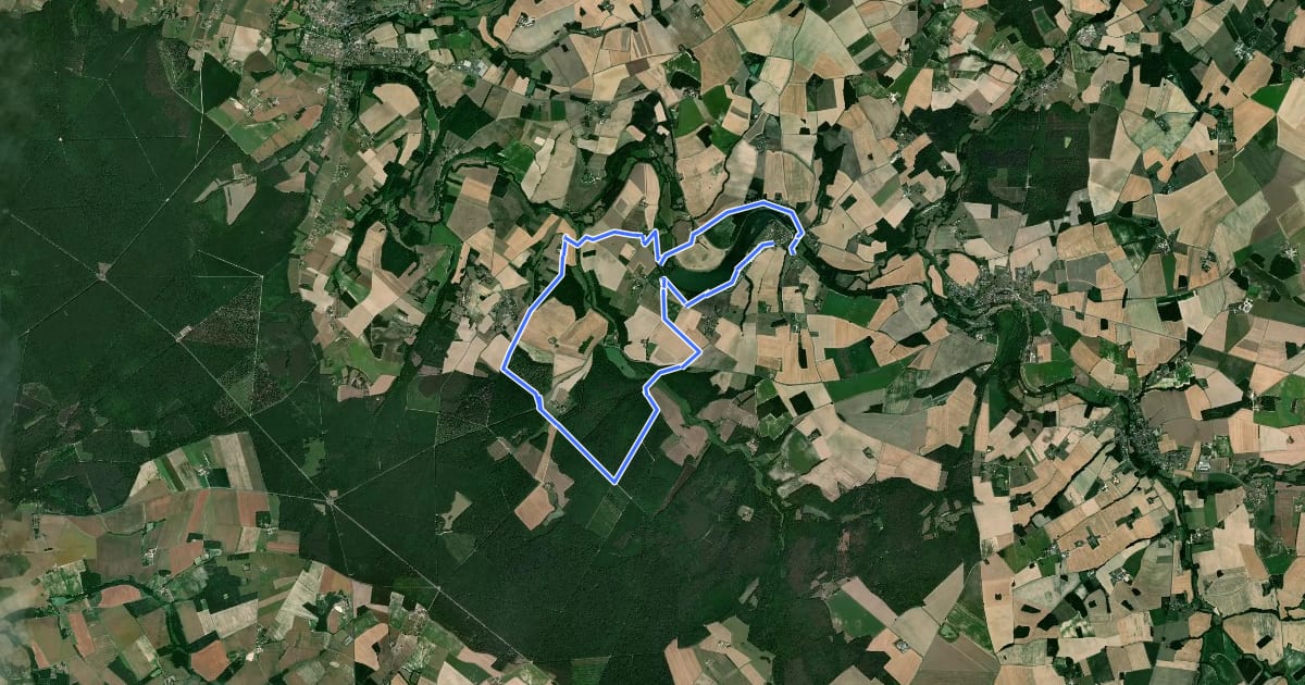 Маршрут Circuit de Chemillé sur Indrois на спутниковом снимке