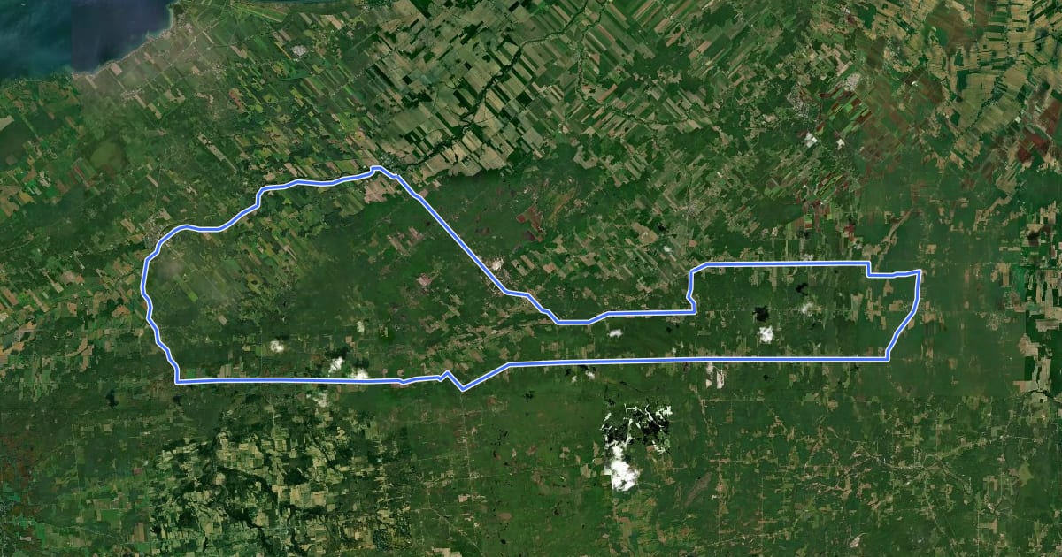 Маршрут Circuit de Covey Hill на спутниковом снимке