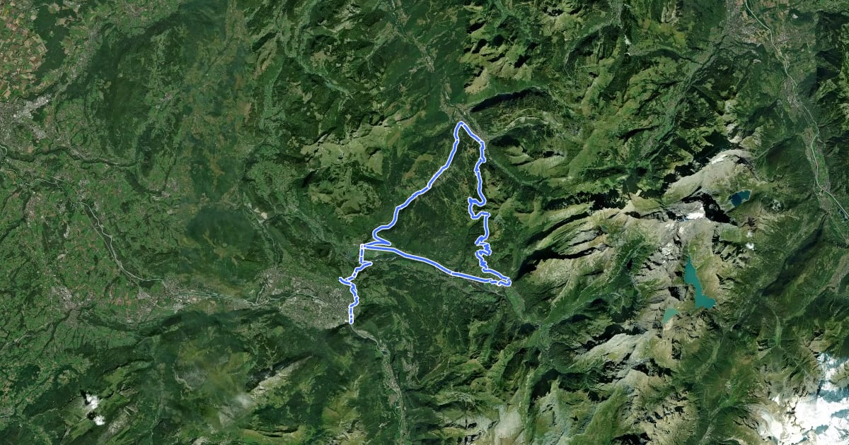 Маршрут Circuit de Joux Plane на спутниковом снимке