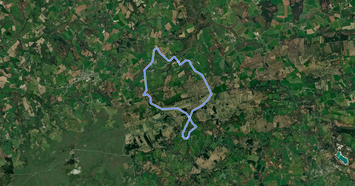 Маршрут Circuit de l'abbaye du Relec на спутниковом снимке