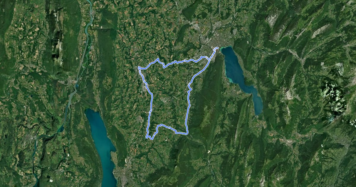 Маршрут Circuit de l'Albanais на спутниковом снимке