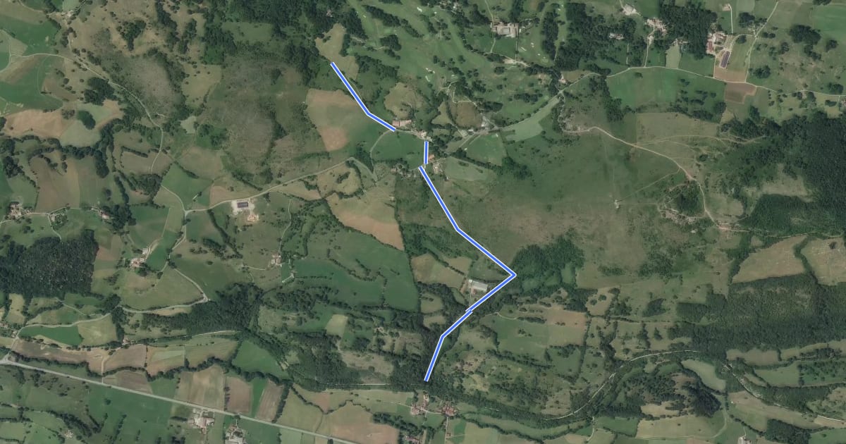 Маршрут Circuit de l'Aujole à la Lèze на спутниковом снимке