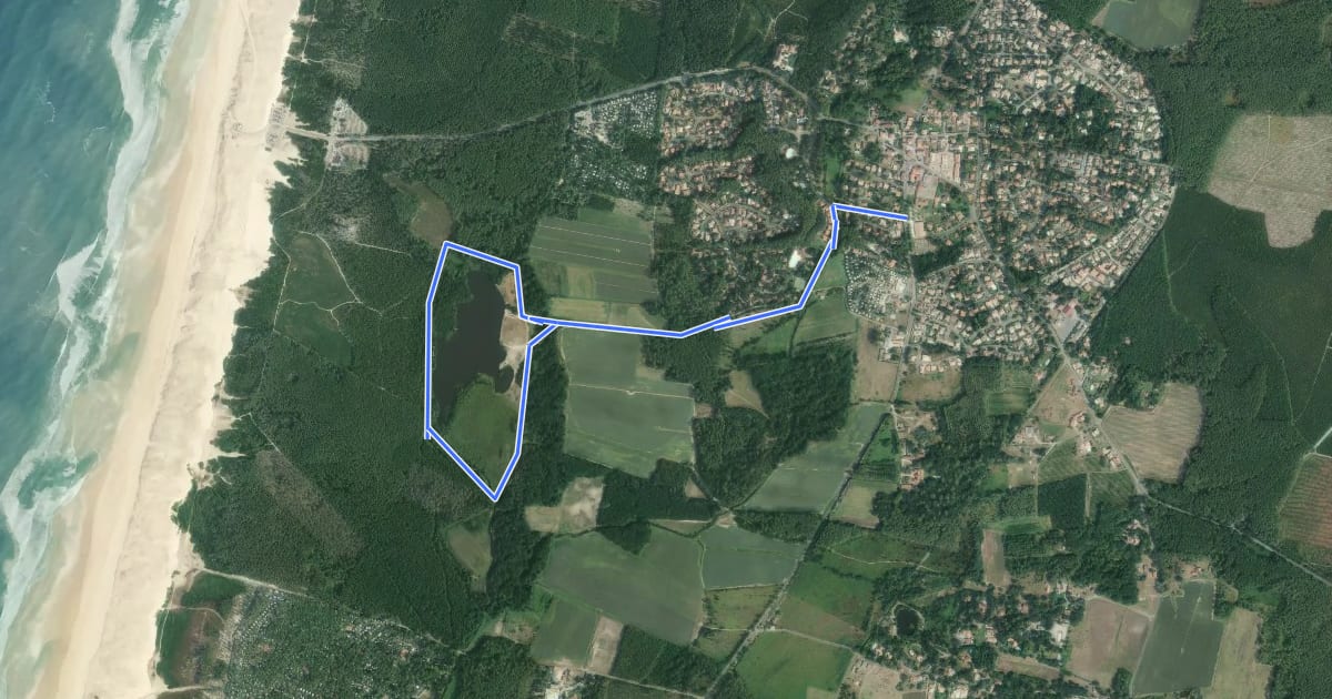 Маршрут Circuit de l'étang de Moïsan на спутниковом снимке
