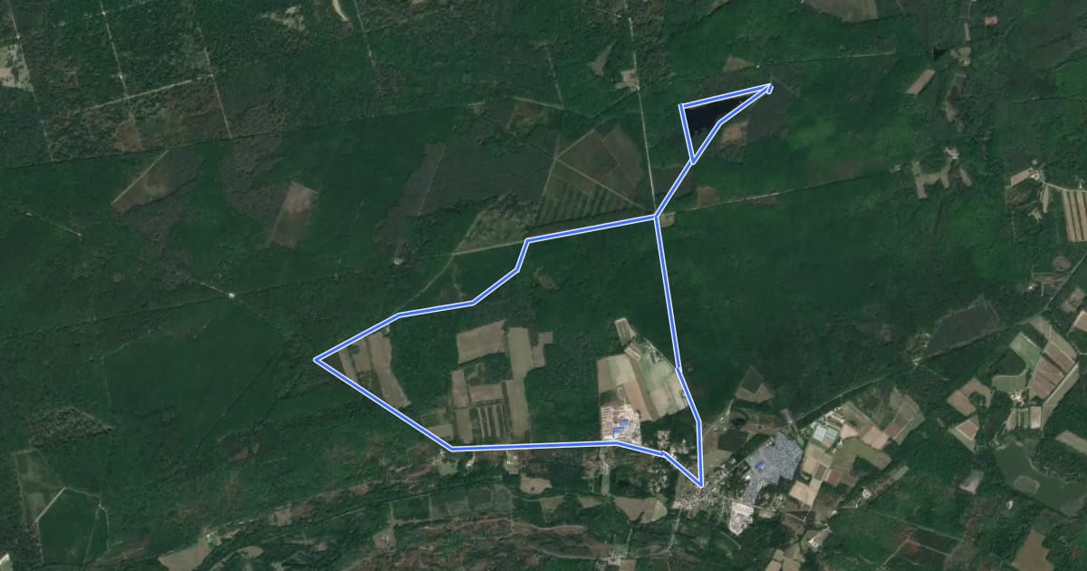 Маршрут Circuit de l'étang de Montperché на спутниковом снимке