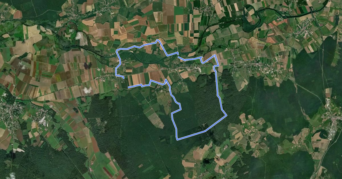 Маршрут Circuit de la Biche на спутниковом снимке