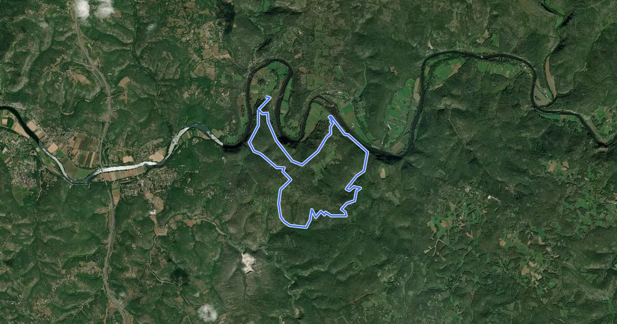 Маршрут Circuit de la Cévenne de Bears на спутниковом снимке