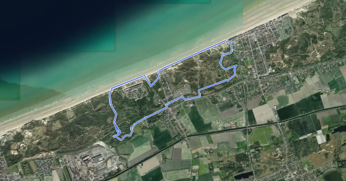 Маршрут Circuit de la dune Marchand - Zuydcoote на спутниковом снимке
