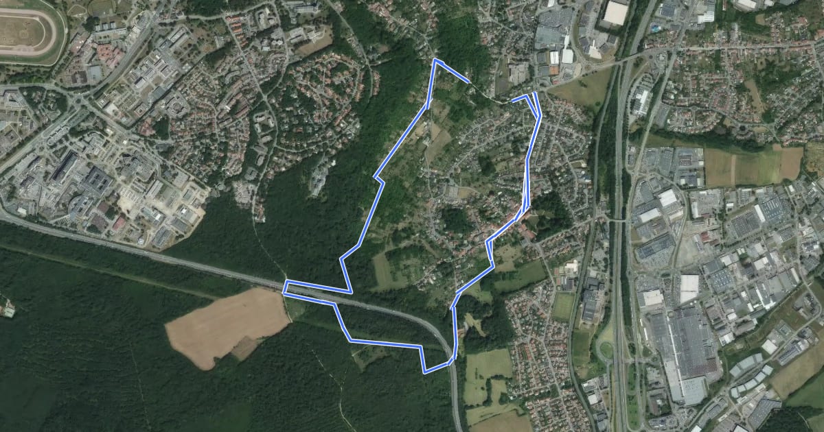 Маршрут Circuit de la forêt на спутниковом снимке