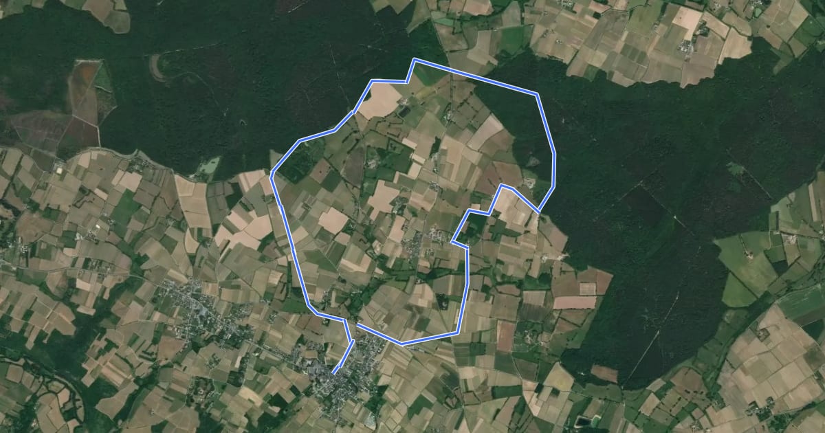 Маршрут Circuit de la Forêt de Brissac на спутниковом снимке