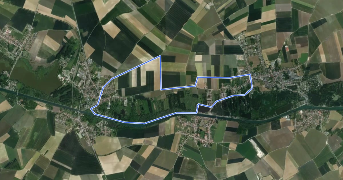 Маршрут Circuit de la Frontière de l'Eau на спутниковом снимке