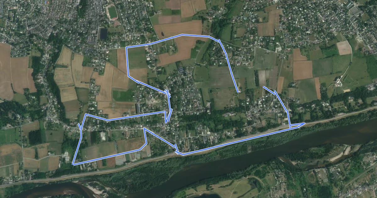 Маршрут Circuit de la Gâtine на спутниковом снимке
