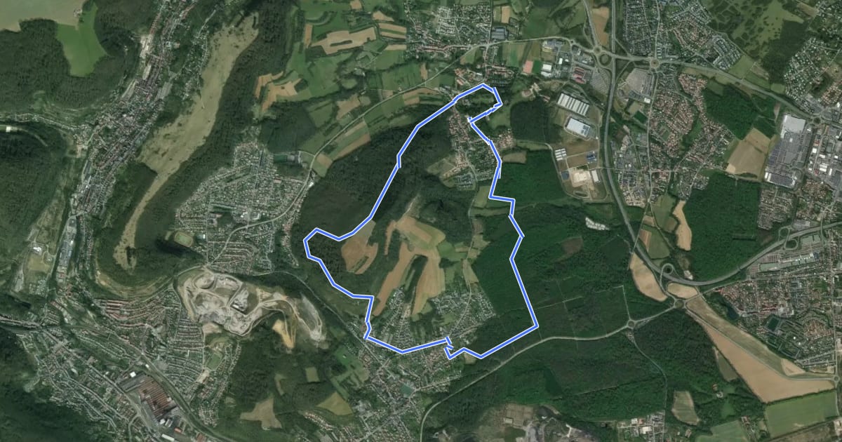 Маршрут Circuit de la Hardt - Volkrange на спутниковом снимке