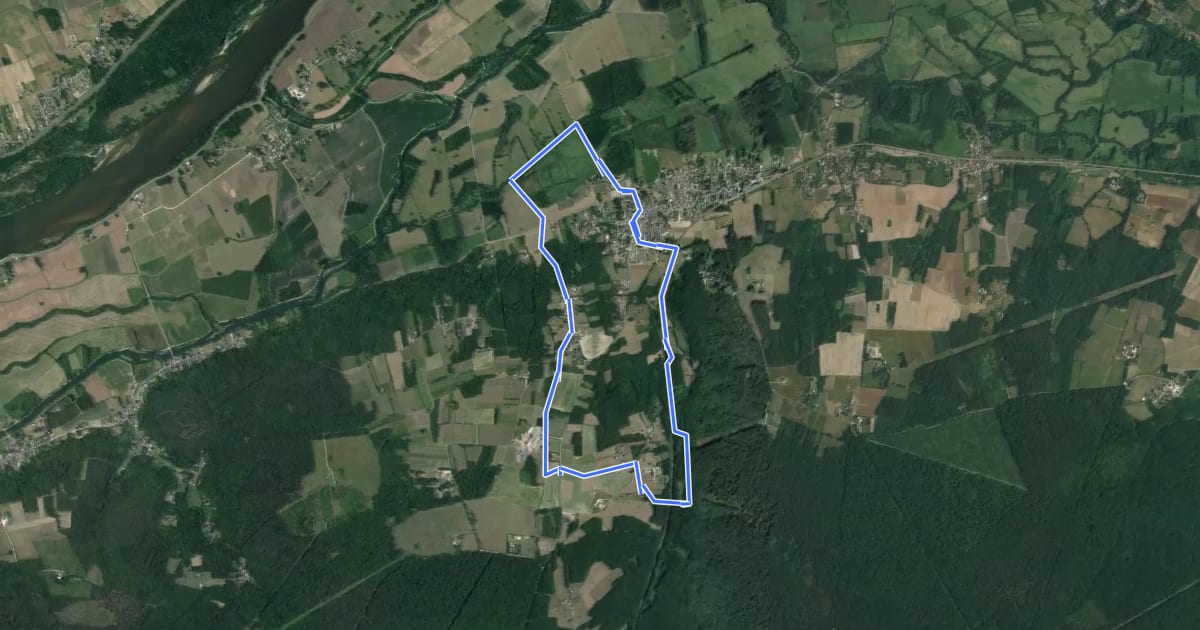 Маршрут Circuit de la Japoule - Rivarennes на спутниковом снимке