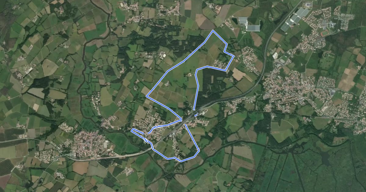 Маршрут Circuit de la Lande на спутниковом снимке