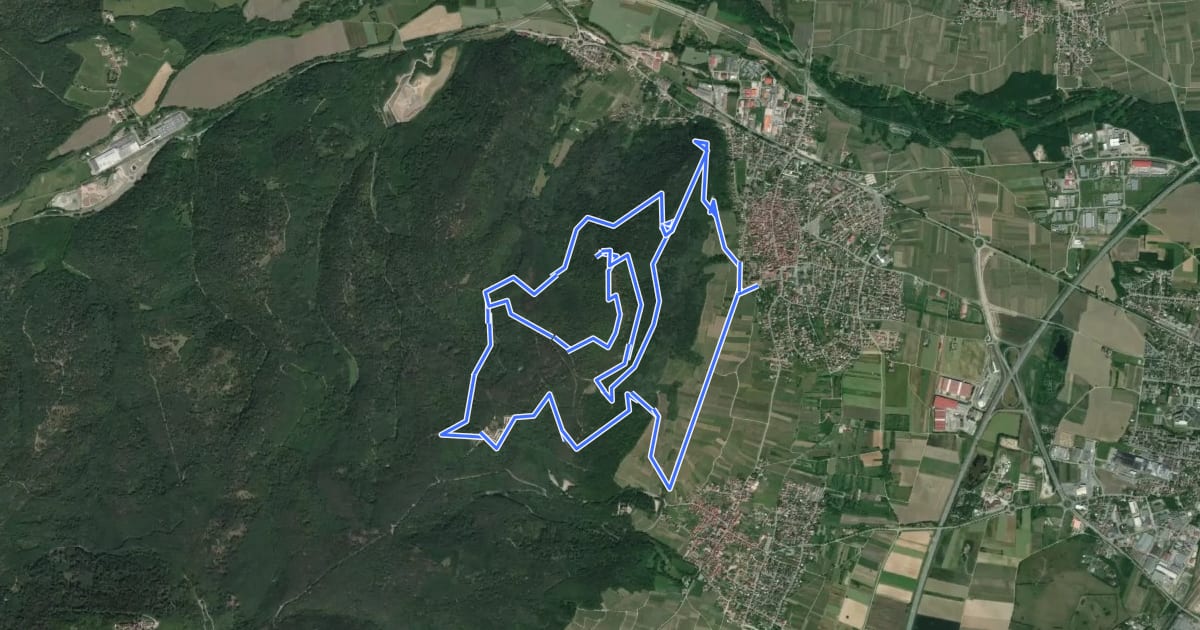 Маршрут Circuit de la Montagne des Singes на спутниковом снимке