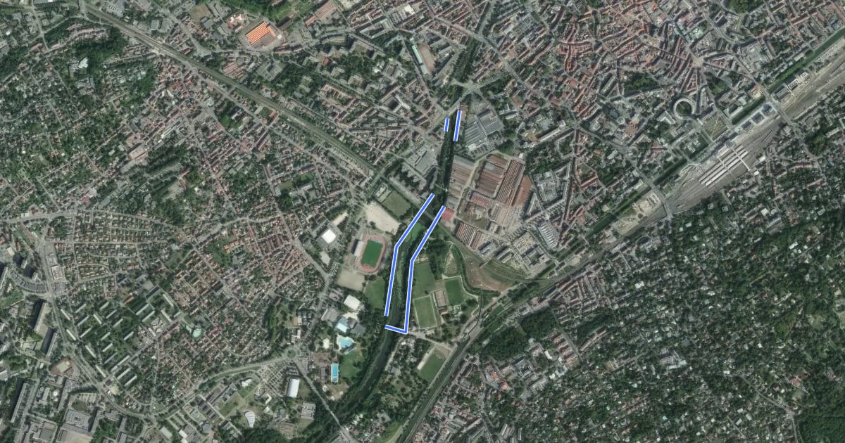 Маршрут Circuit de la Passerelle de l’Ill - Mulhouse на спутниковом снимке