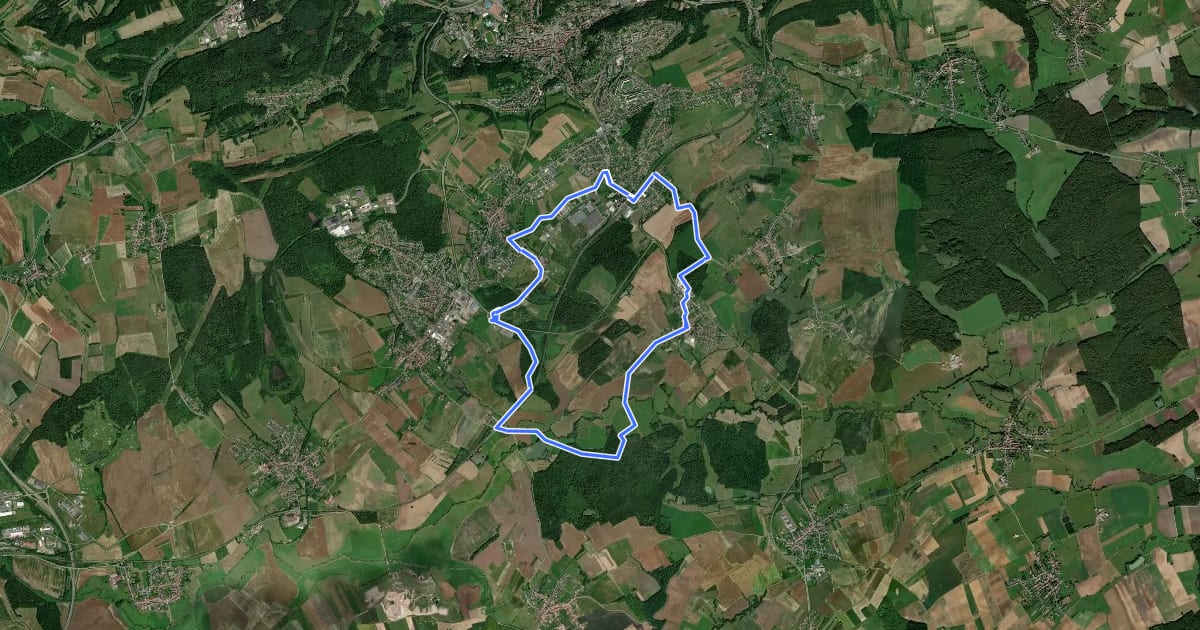 Маршрут Circuit de la Pierre tournante на спутниковом снимке