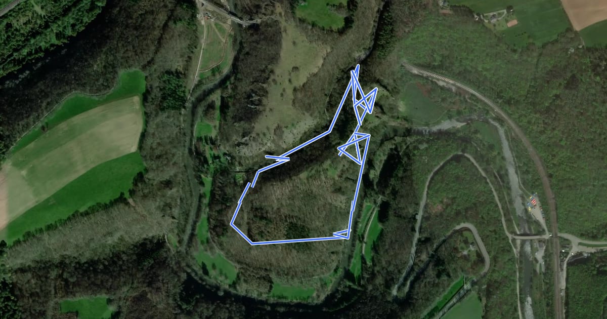 Маршрут Circuit de la Réserve Naturelle de Furfooz на спутниковом снимке