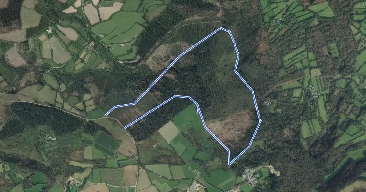 Маршрут Circuit de la Rivière Saint-Rivoal на спутниковом снимке