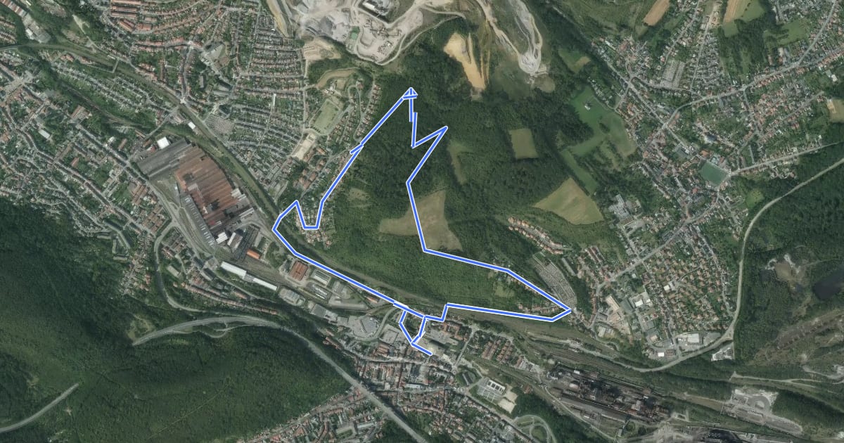 Маршрут Circuit de la Vierge de Hayange на спутниковом снимке