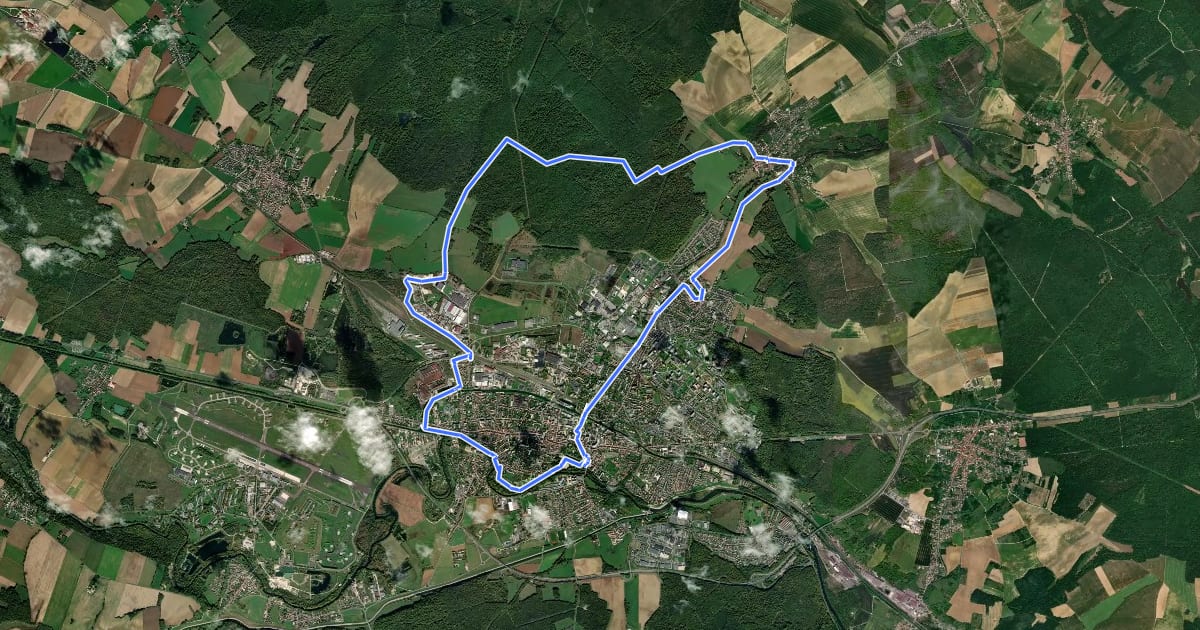 Маршрут Circuit de Marne et Ornel на спутниковом снимке