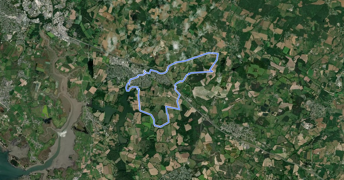 Маршрут Circuit de Moustoir-Lorho на спутниковом снимке