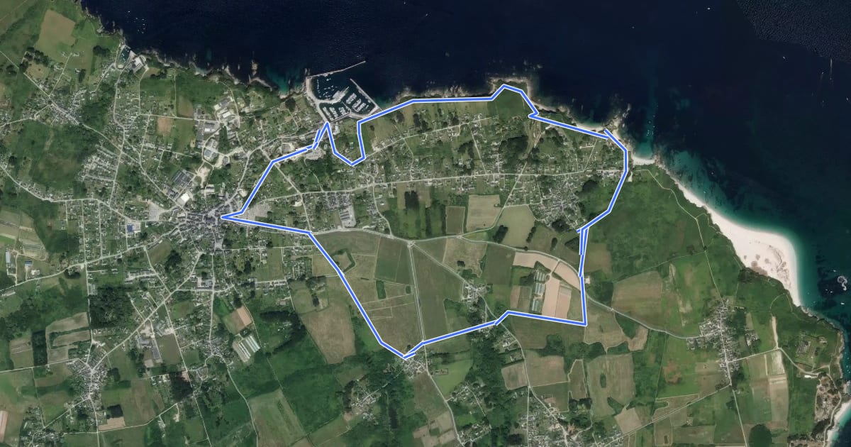 Маршрут Circuit de Port Mélite/Le Mené на спутниковом снимке