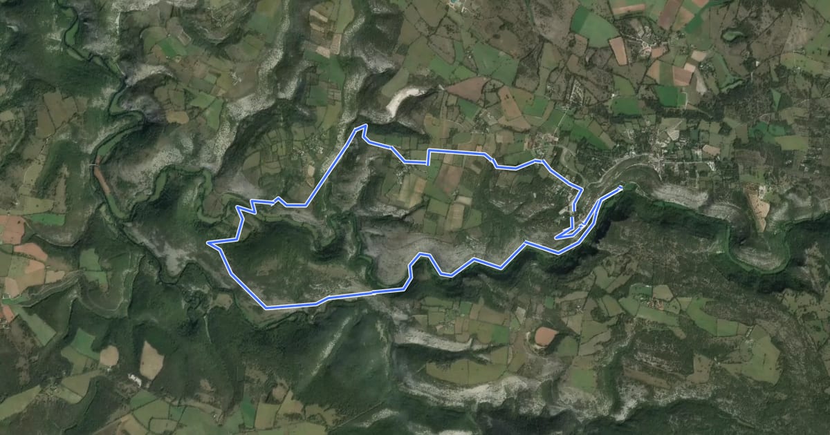 Маршрут Circuit de Rocamadour et des deux vallées на спутниковом снимке