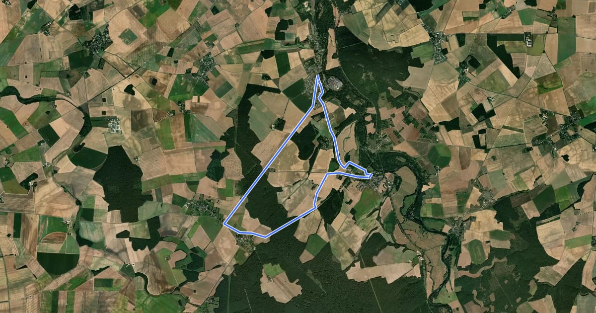 Маршрут Circuit de Rosières на спутниковом снимке