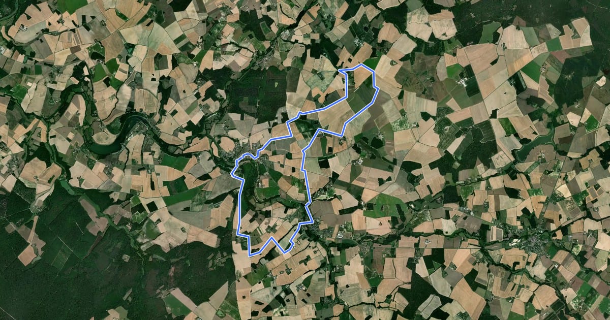 Маршрут Circuit de Villeloin-Coulangé - variante longue на спутниковом снимке