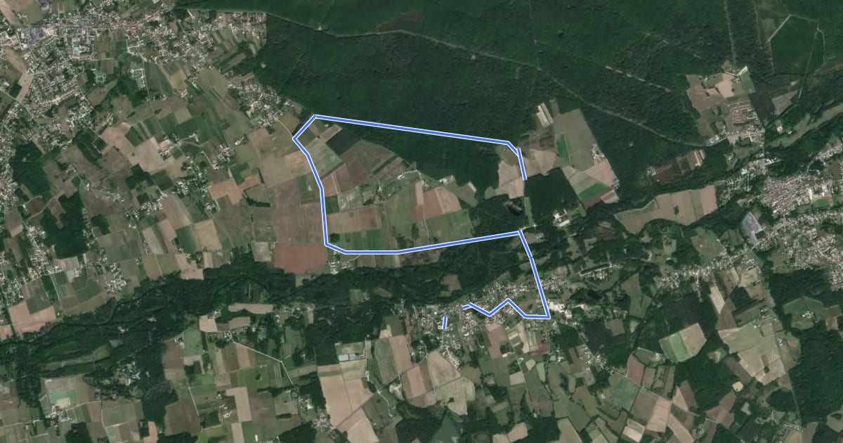 Маршрут Circuit de Villesavin на спутниковом снимке
