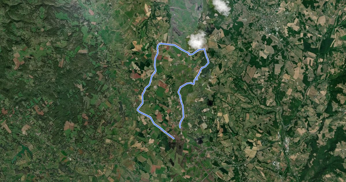 Маршрут Circuit des 3 clochers на спутниковом снимке
