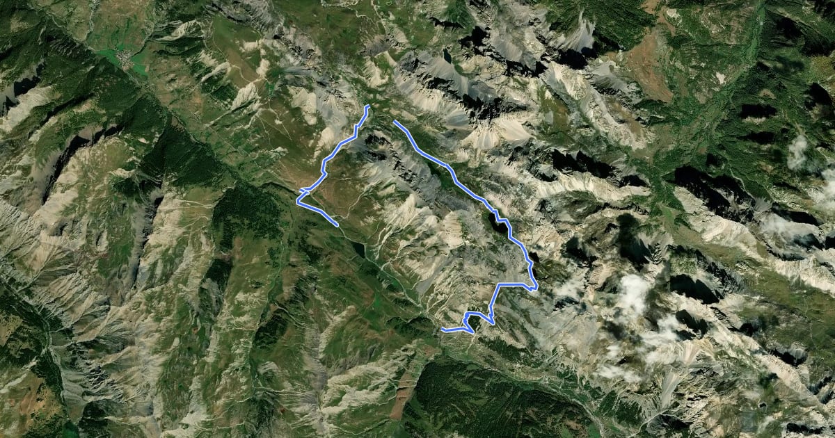 Маршрут Circuit des 4 Lacs на спутниковом снимке