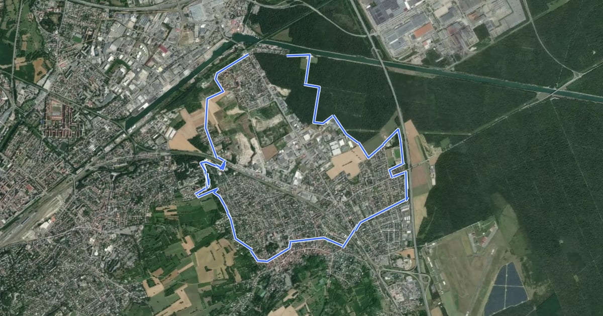 Маршрут Circuit des 5 quartiers - Rixheim на спутниковом снимке