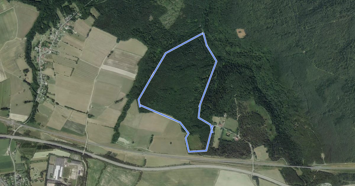 Маршрут Circuit des 7 sculptures на спутниковом снимке