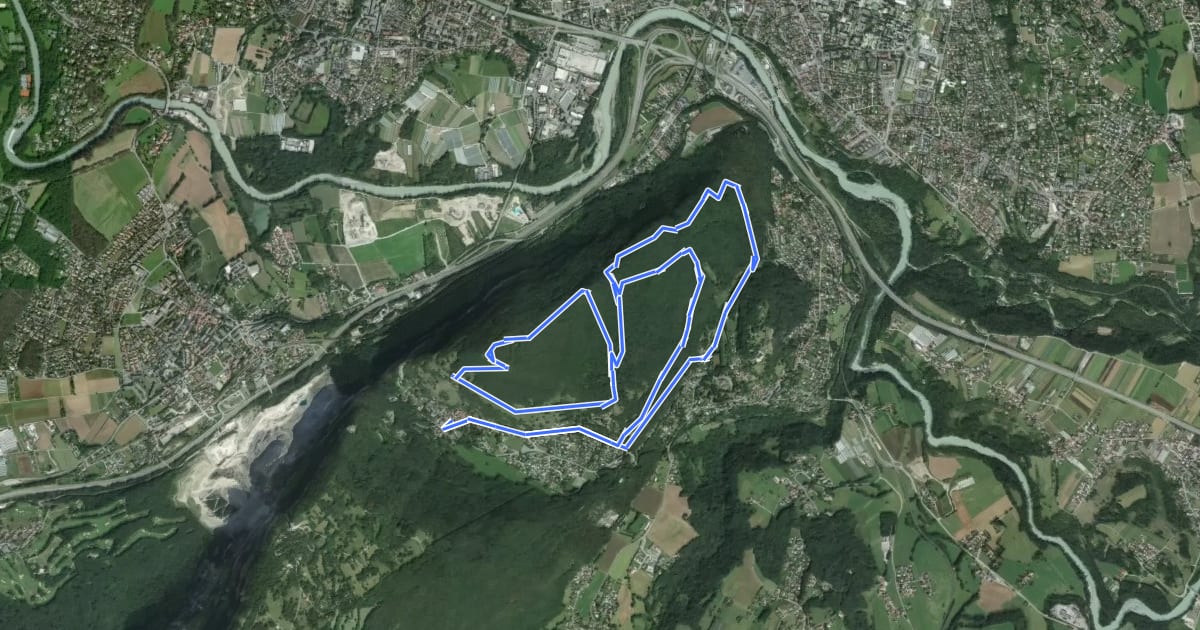 Маршрут Circuit des Allobroges на спутниковом снимке