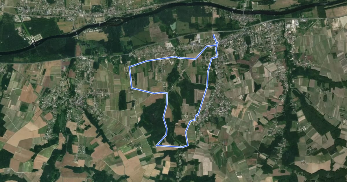 Маршрут Circuit des belles demeures на спутниковом снимке