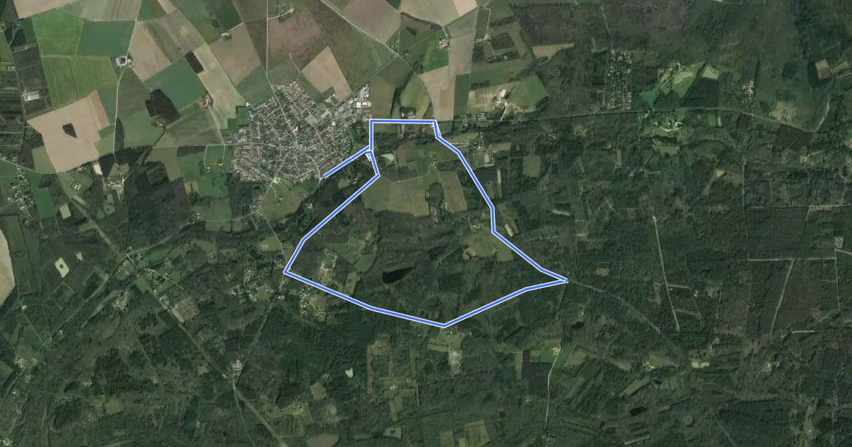 Маршрут Circuit des Bretonnières на спутниковом снимке