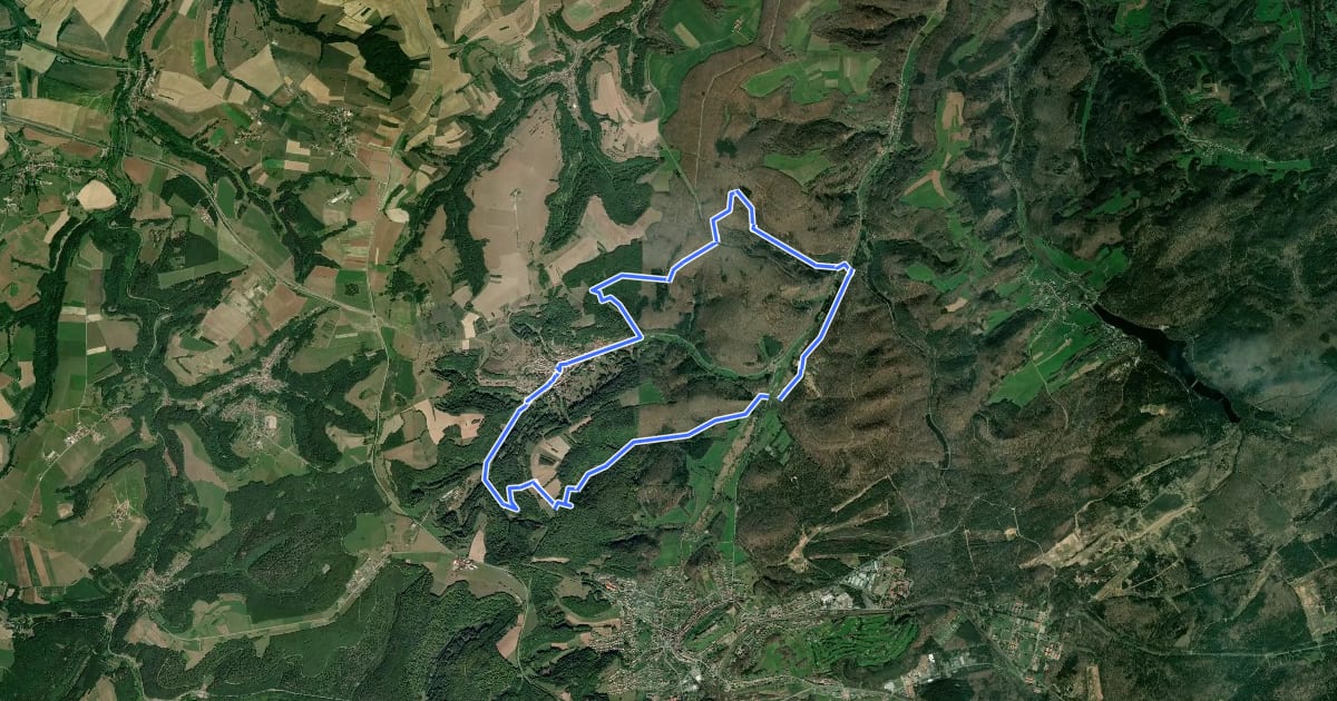 Маршрут Circuit des Cascdes на спутниковом снимке